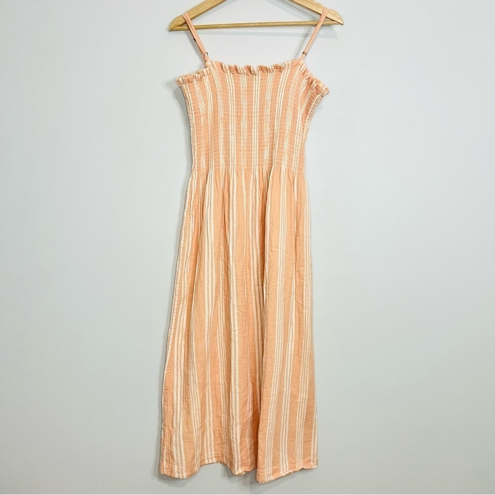 Faherrty Lakeview Cotton Gauze Sundress stripe smocked size medium - Picture 4 of 8